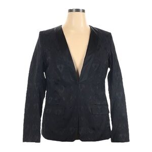 Lane Bryant NWT Black Brocade Jacquard Tuxedo Blazer Jacket 14 Satin Lapel $99